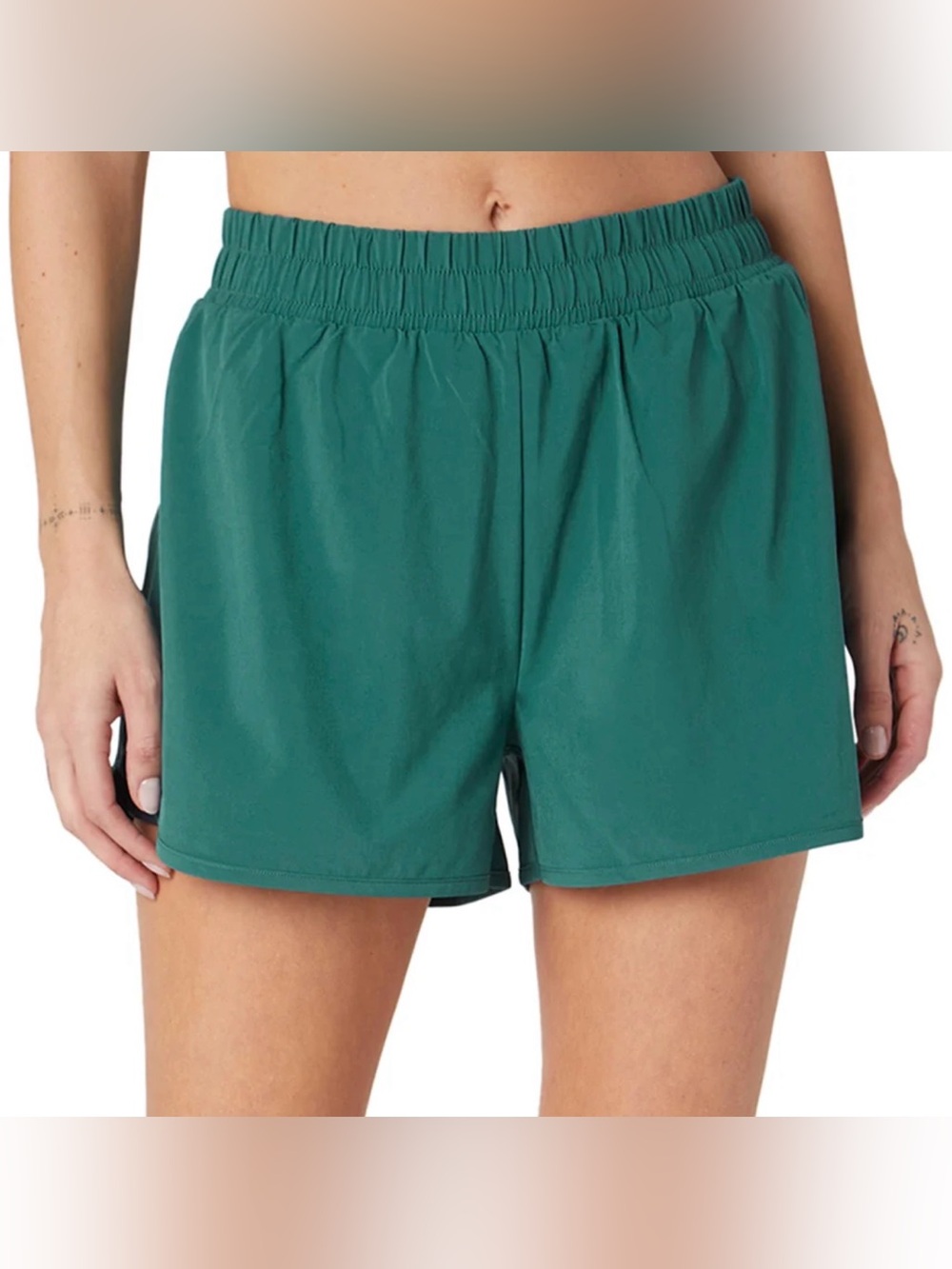 Beyond Yoga In Stride Lined Short Teal Sz Medium